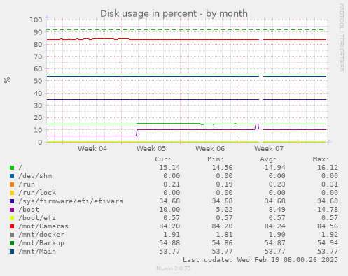 Disk usage in percent