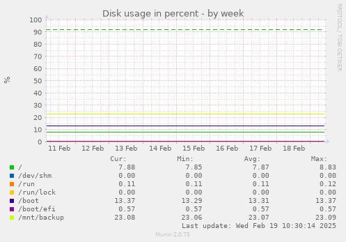 Disk usage in percent