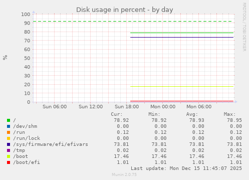 Disk usage in percent