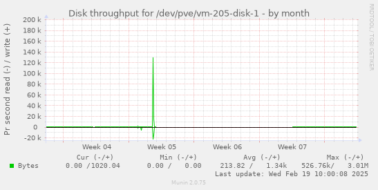 Disk throughput for /dev/pve/vm-205-disk-1