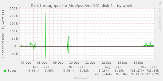 Disk throughput for /dev/pve/vm-101-disk-1