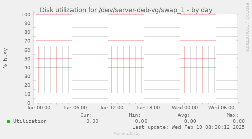 Disk utilization for /dev/server-deb-vg/swap_1