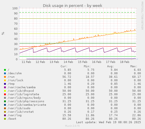 Disk usage in percent