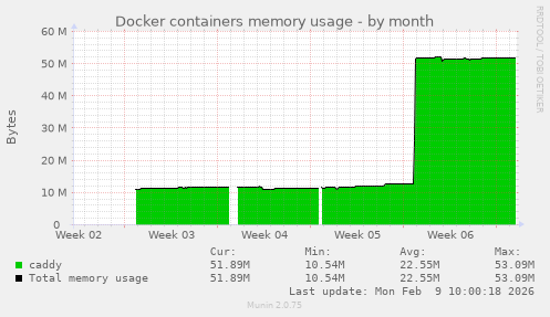 Docker containers memory usage