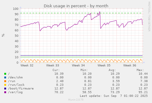 Disk usage in percent